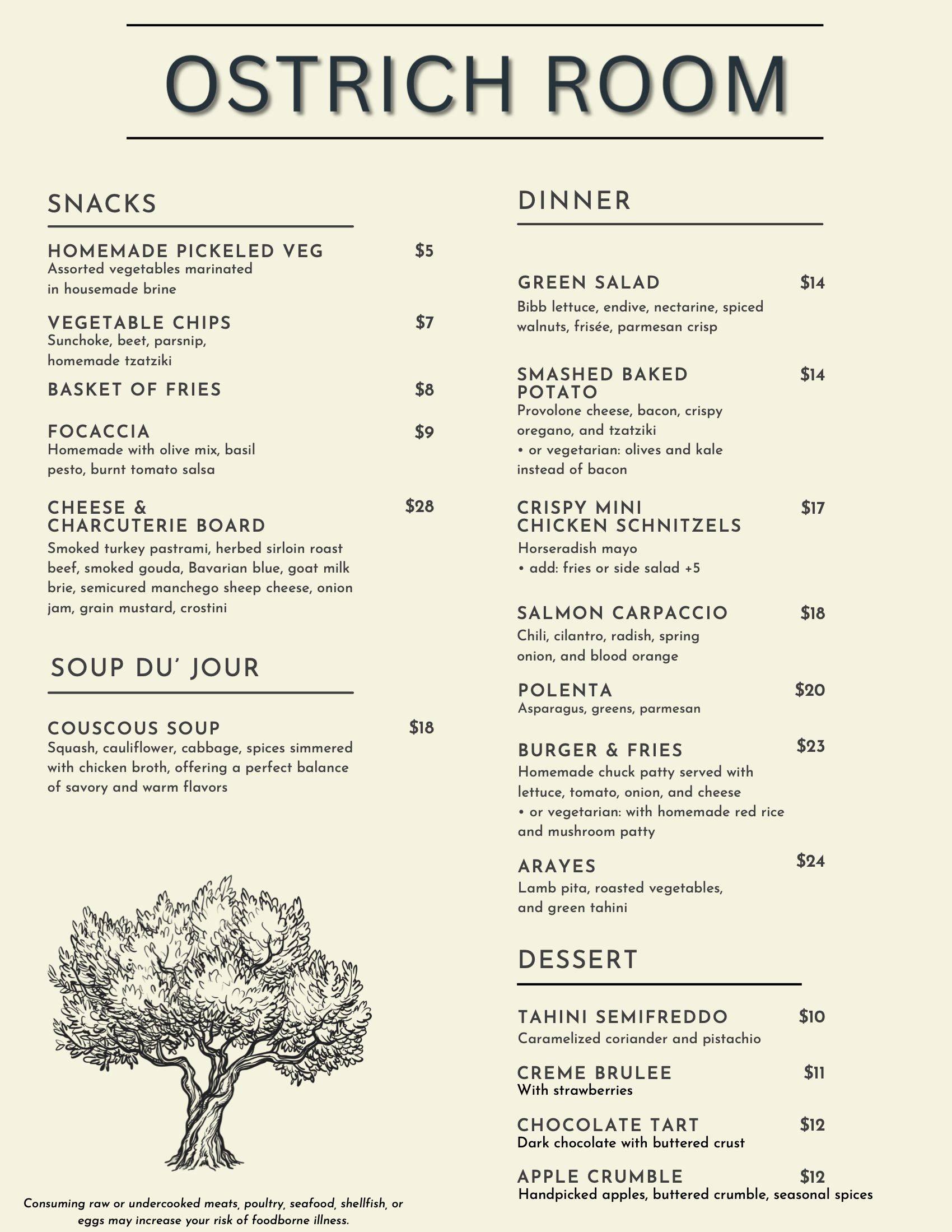 Food menu